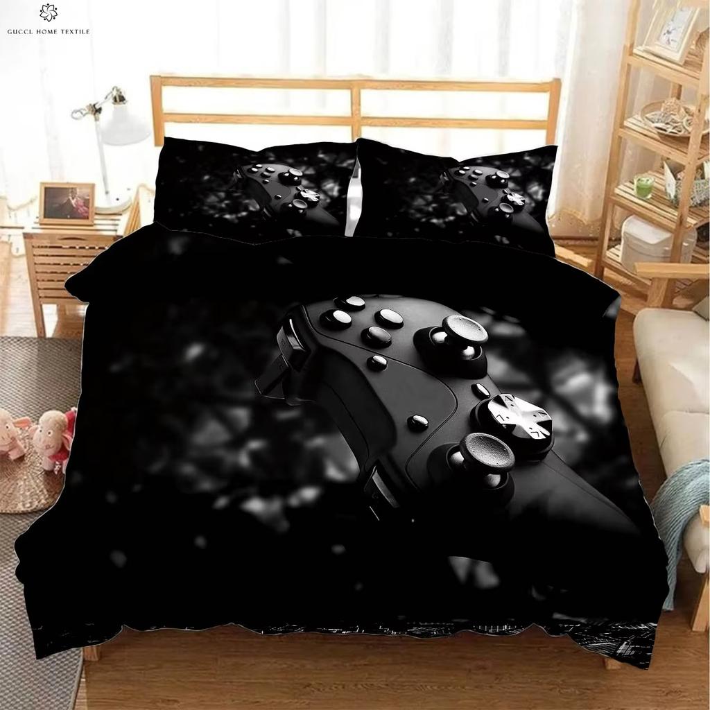 Game Controller Printed Duvet Cover Queen King Size Esports Bedding Set Quilt Cover Pillowcase Kids Gift 3-Piece Set With Zipper