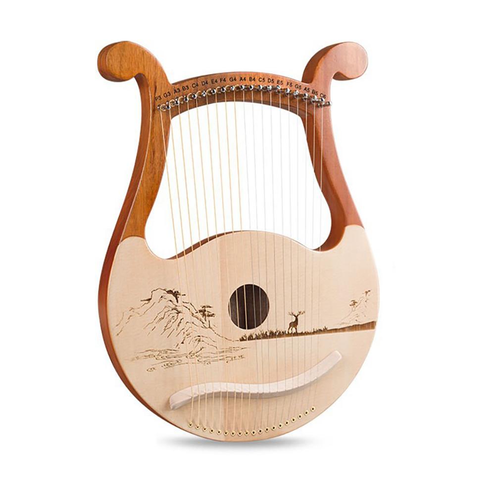 21 Saiten Lyra Harfe 19 16 Saiten Mahagoni Fichtenholz Tragbare Harfe Klavier Musikinstrument Mit Ersatzsaiten