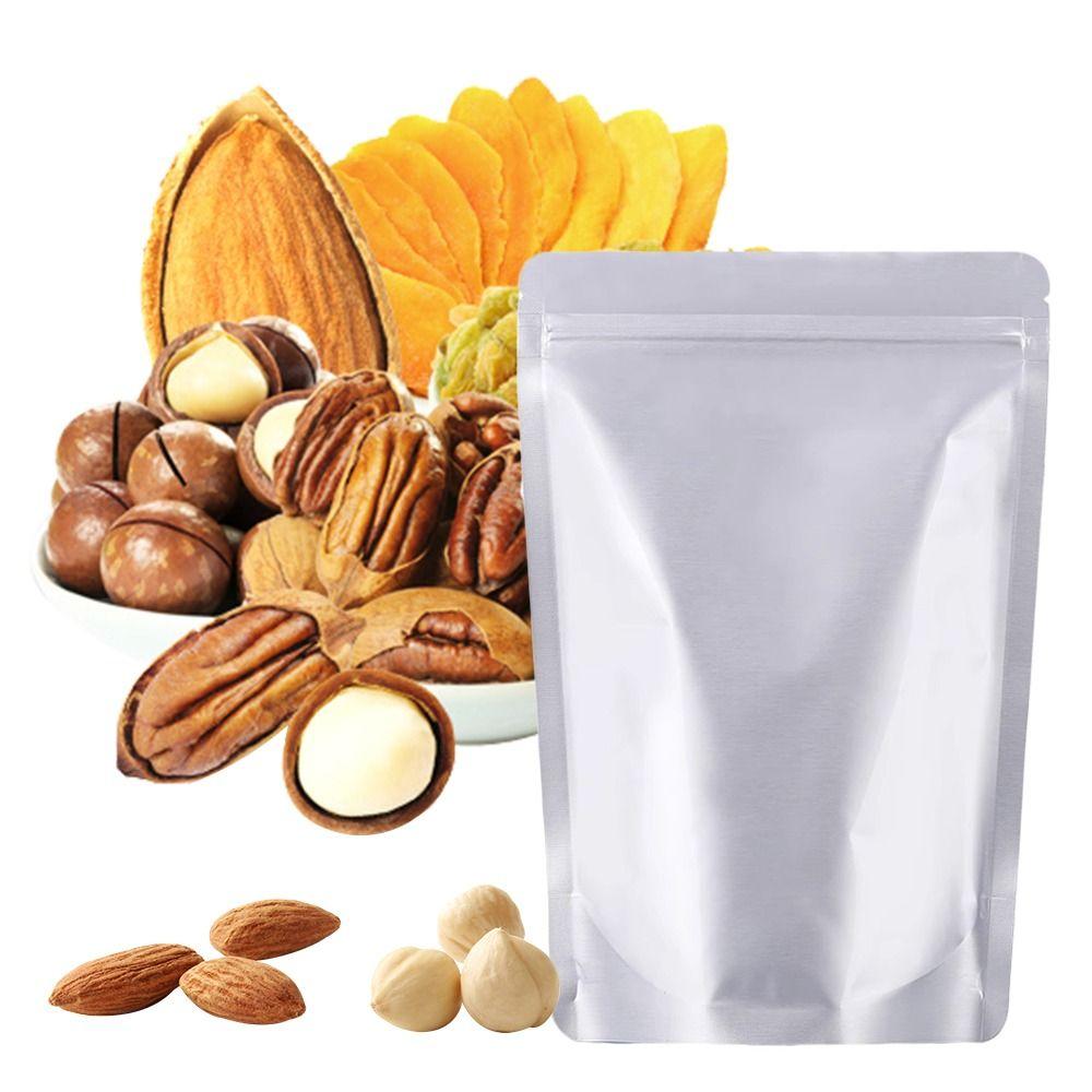 10Pcs/Bag Reusable Food Bag Aluminum Foil Kitchen Organizer Bags New Freezer Stand Up Bag