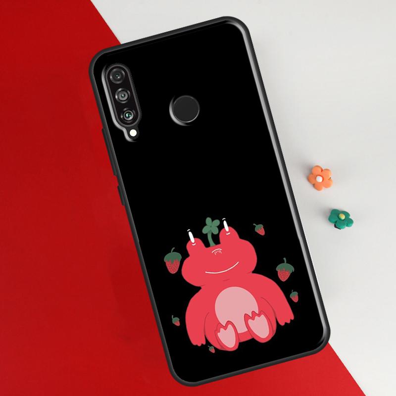 Cottagecore Fruit Strawberry Frog Case For Huawei P50 Pro P20 P30 P40 Lite P Smart 2019 Nova 9 5T Cover For Honor 50 8X 9X