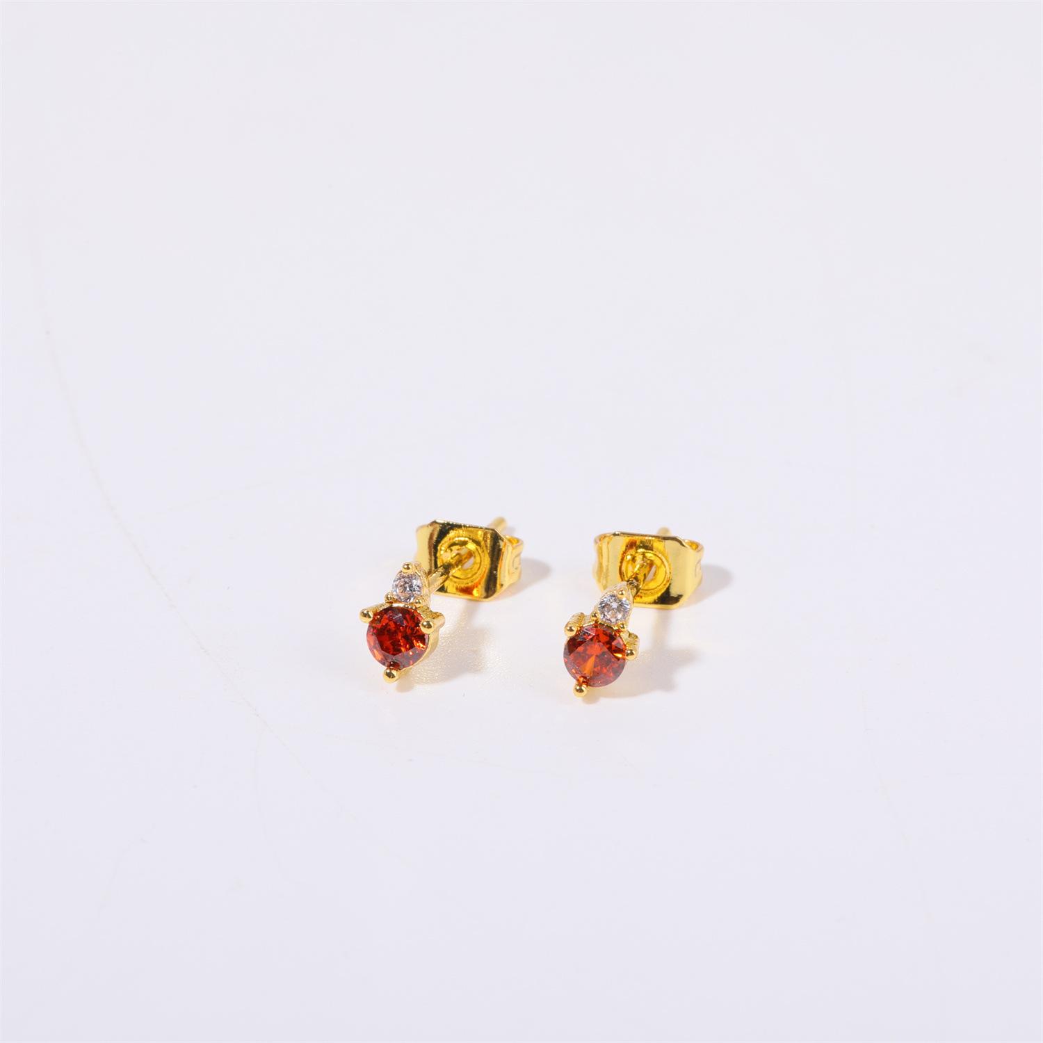 

Copper Plating December Birthstone Zircon Stud Earrings December Birthstone Earrings Simple Mother S Day Gift