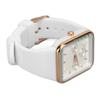 Women Quartz Wrist Watch 3 Sub Dials Water Proof Chronograph Analog Watch Silicone Strap Date Calendar White Rose Gold