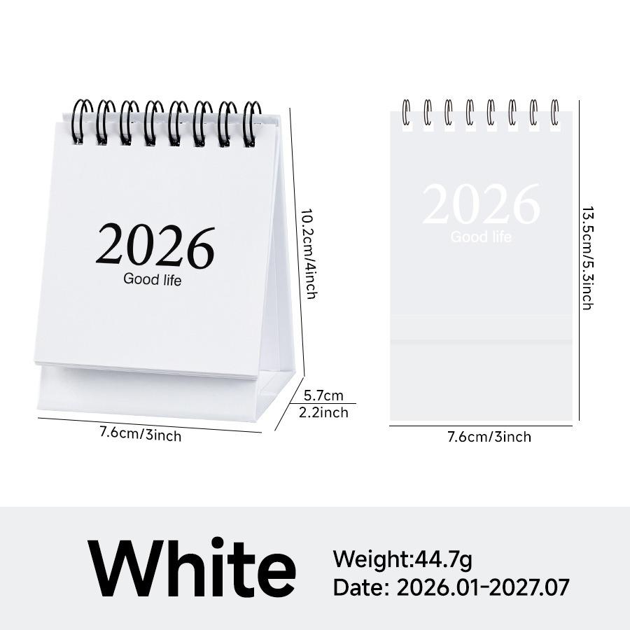 

Mini 2026 Calendar Office School Supplies Morandi Color Desk Calendar Monthly Planner Desk Accessories Decor Record Stationery белый