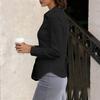 Women's Slim Fit Button Down Shirt Long Sleeve Collared Blouse Stretchy Office Workwear Top with Ruched Front Design