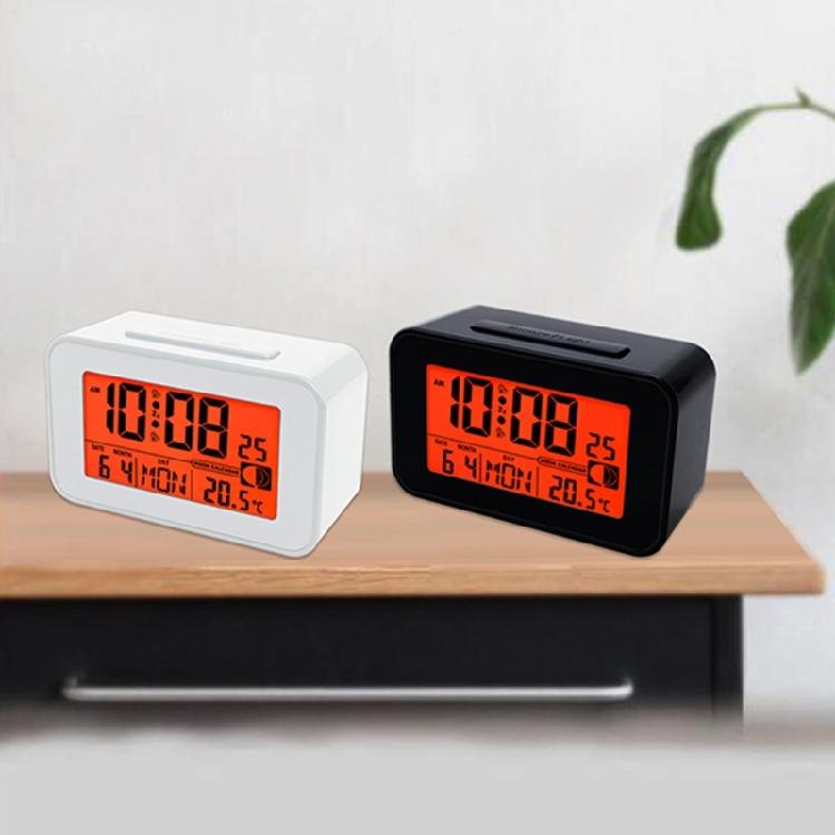Elegant LCD Alarm Clock with Bright Backlights Multiple Alarms Calendar and Temperature Display for Bedsides Table