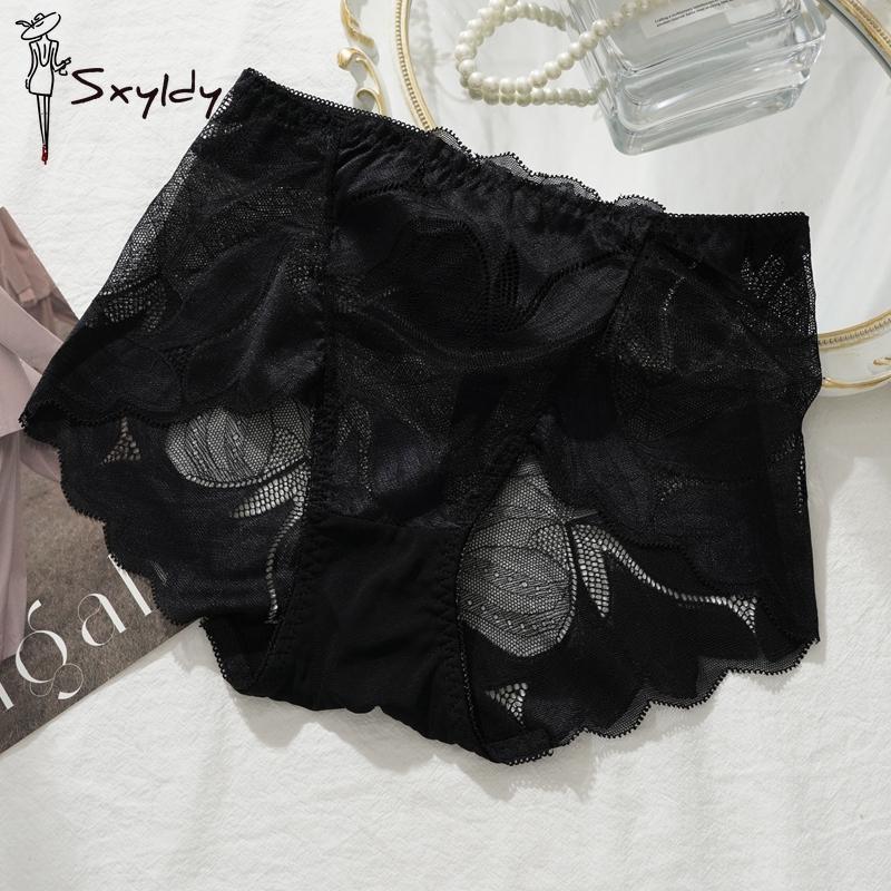 Przezroczysta Seksowna Koronkowa Bielizna Damska Majtki Średnio Wysokie Damskie Przewiewne Majtki z Wycięciami Bielizna