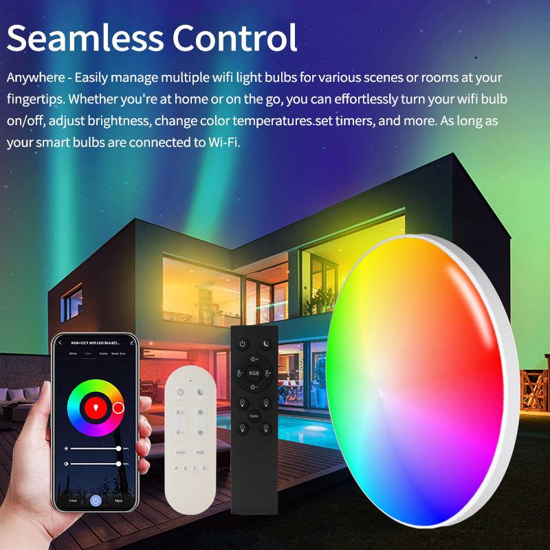 APP Controlled Smart LED Ceiling Light 24W RGB Tunable White AC 220V Modern Design for Home Bedroom Living Room Lighting