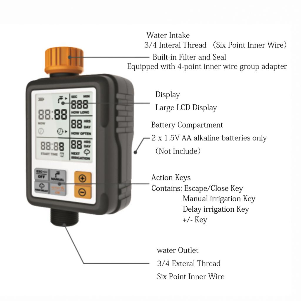 Automatic Wate  Timer Intelligent Large Screen Irrigation Automatic Wate  Timing   Spraying Potted   Wate    Machine Sprinkler Tim