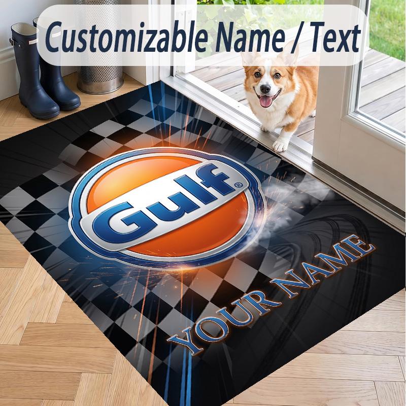 Custom Text Printed Rug Gulf Non Slip Floor Carpet For Home Room Decor