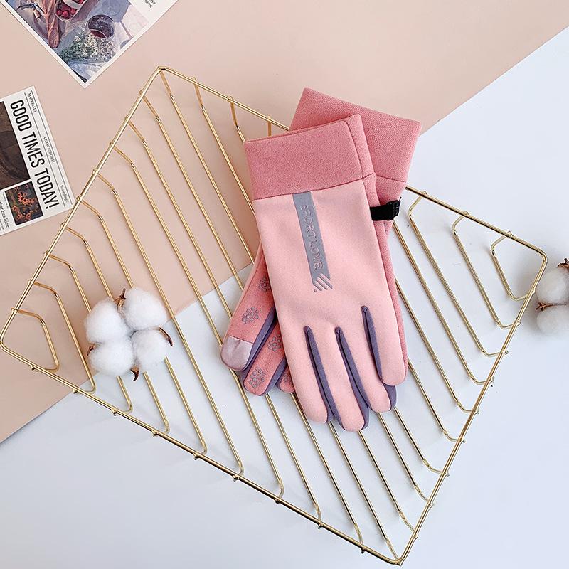 Men and Women Water Proof Wind Proof  Cold Proof Plus Velvet Touch Screen Warm Gloves Couple Cycling Sports Travel Outdoor