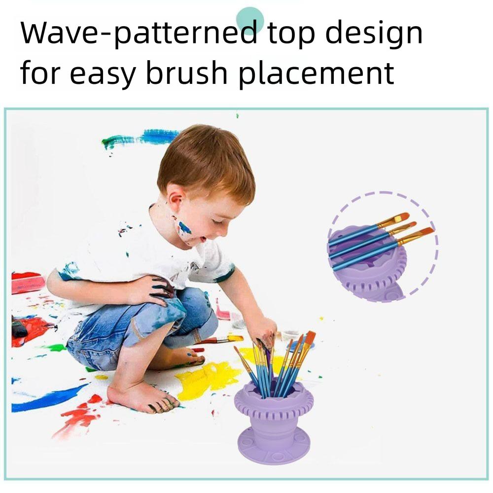 Foldable Silicone Paint Cleaner Box with Hanging Hole 2-in-1 Brush Holder  Beauty