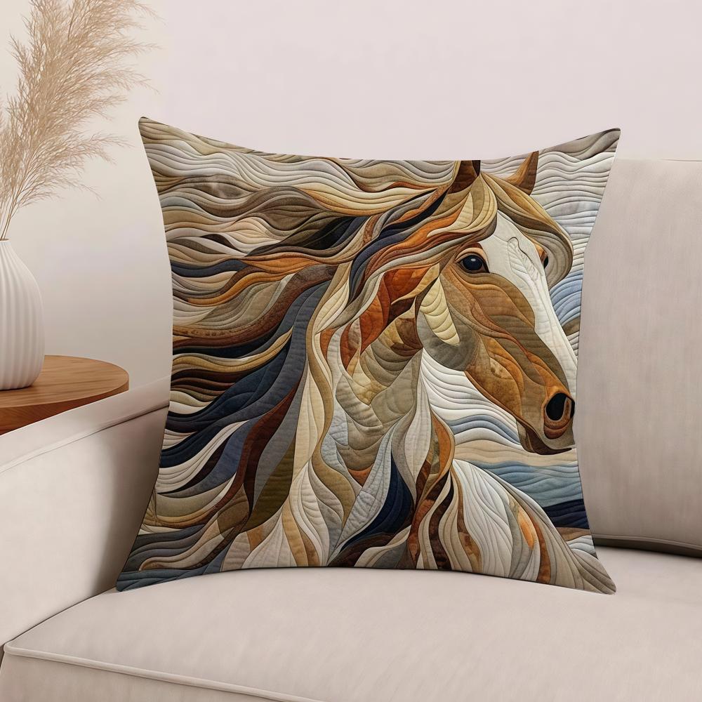 Stylish Horse Art Cool Pillow Case Office Cushions Suitable For Sofa Car Bedroom Decorative Cushion Cover