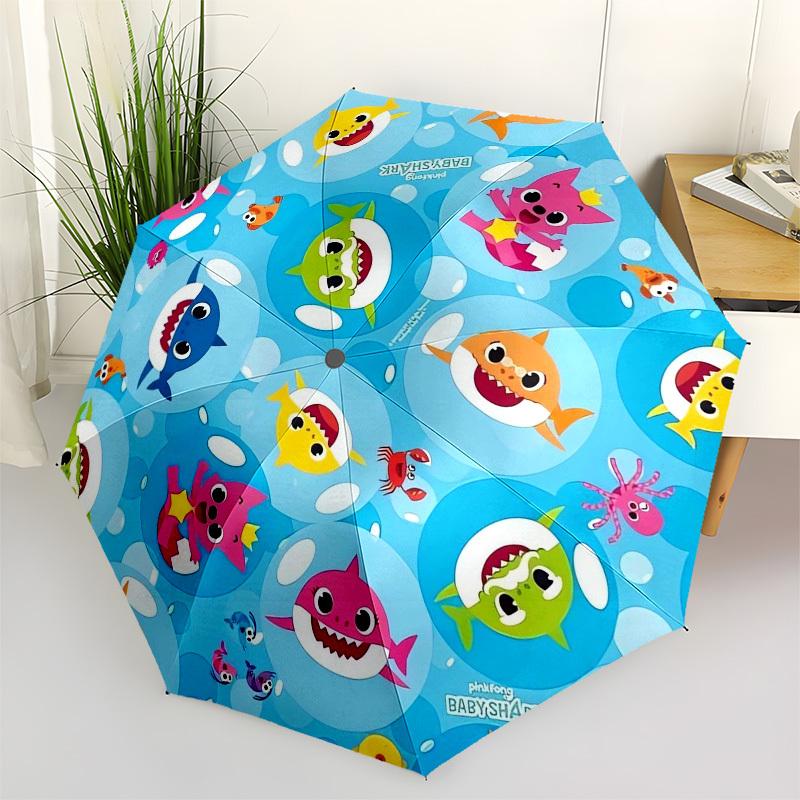 1pc Baby Shark Pattern Umbrella with Plastic Handle,Suitable for All Seasons Home Travel Outdoor UmbrellaM1338