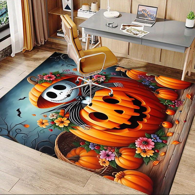 Office Rug Pumpkin Jack Halloween theme 3D Printed Anti-Slip Rug-Machine Washable for Living Room