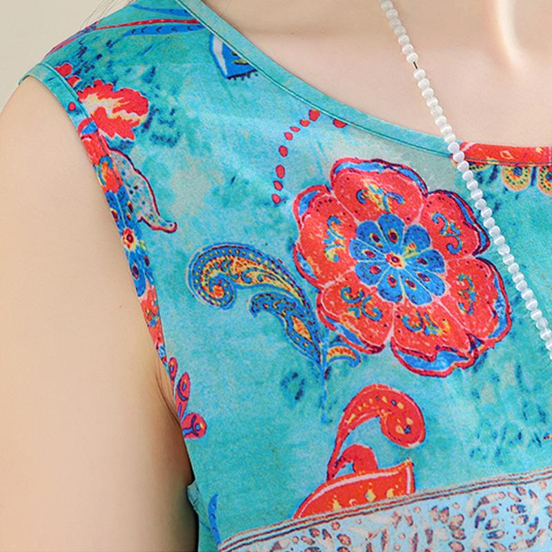 Women's Plus Size Floral Print Sleeveless Maxi Dress, Casual Loose Summer Long Dress (XL-5XL)