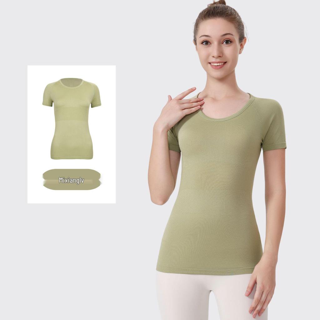 LU3.0 Women's Quick-Dry Short Sleeve Yoga Top for Fitness and Running