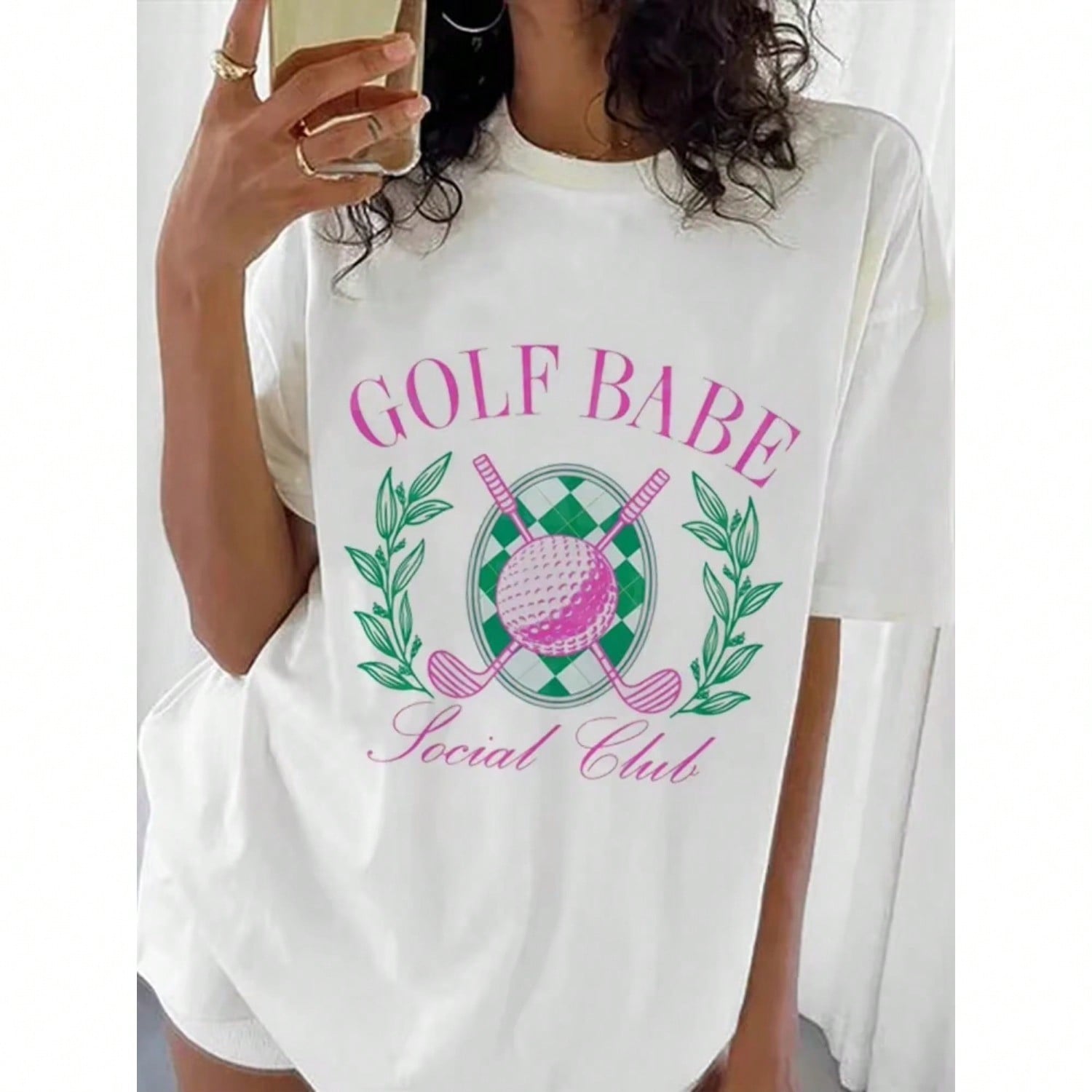 Short Sleeved Golf Printed unisex T-Shirt Fashionable Clothing Cute Printed Summer Cartoon Pattern Basic Top Fun Printed T-Shir S разноцветный