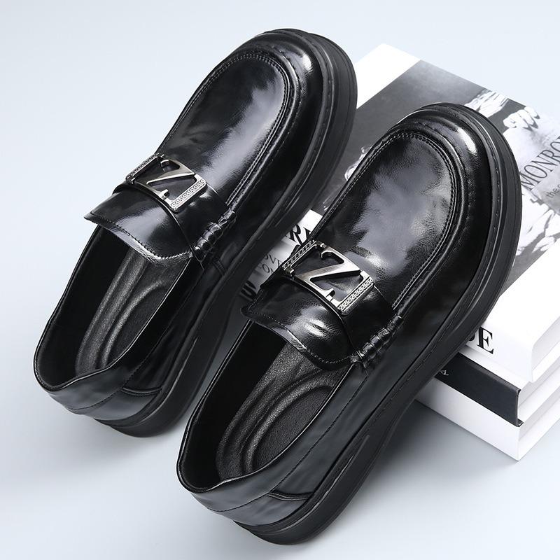 New Men's Shoes Lazy Business Hollow Casual Leather Shoes Men's Thick-soled Versatile Leather Breathable Doudou Shoes