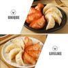 4Pcs Lifelike PVC Dumpling Models Realistic Food Decor for Restaurant Display Kitchen Ornament Photography Prop Simulation