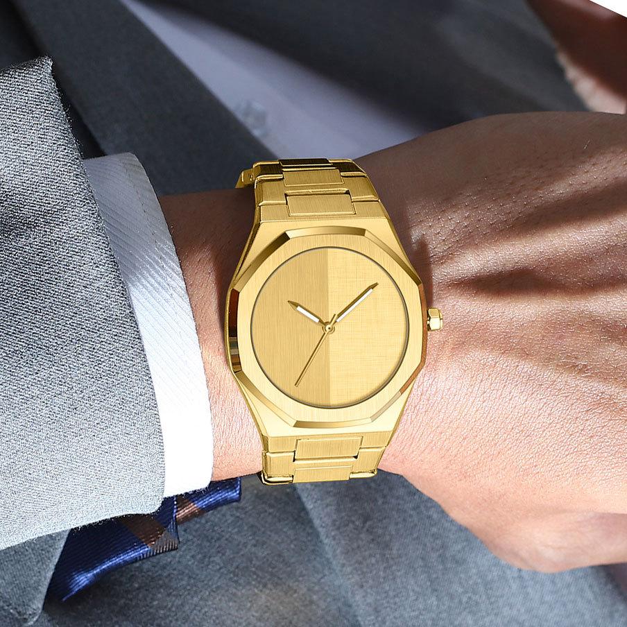 Strictly Selected Fashion Big Gold Watch Octagonal Watch Oak Men'S Royal Watch Steel Belt Quartz Watch
