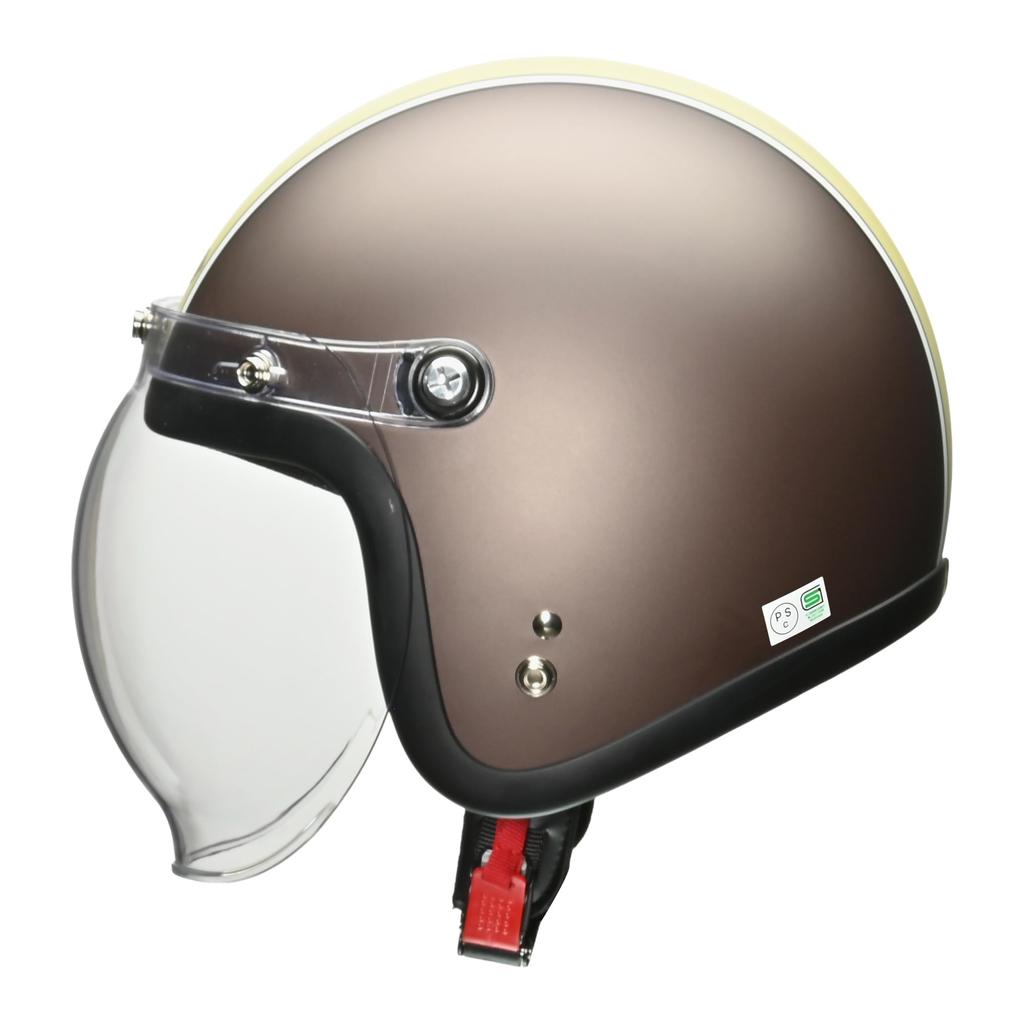 LEAD Jet MOUSSE Motorcycle Matte Brown X One Size Fits All Engines Helmet, Ivory, (57-60cm)