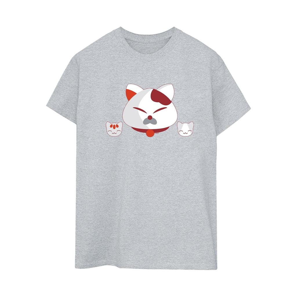 Disney Womens/Ladies Big Hero 6 Baymax Kitten Heads Cotton Boyfriend T-Shirt