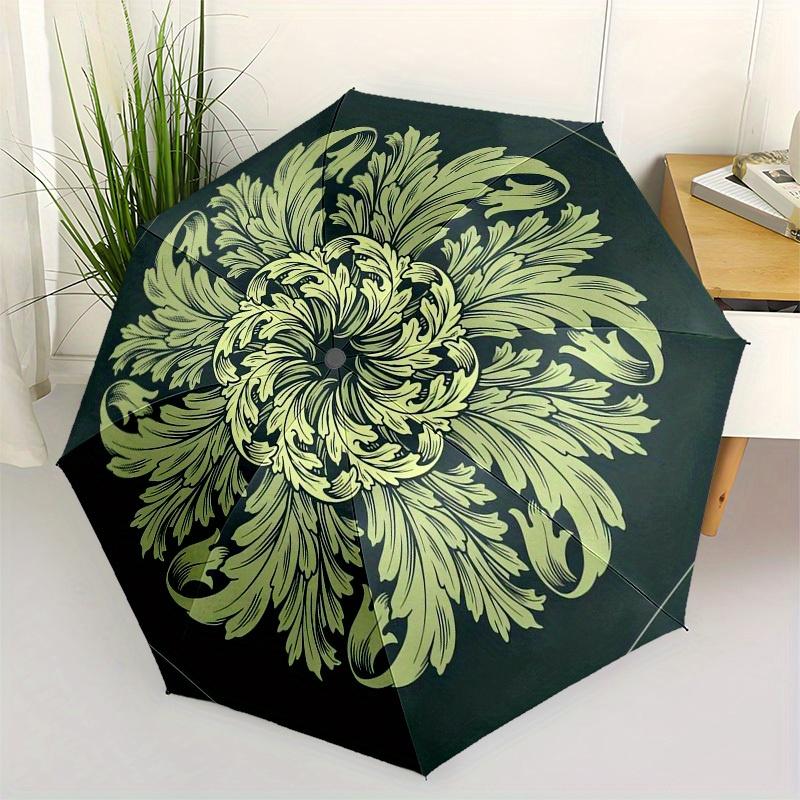 1pc Ornate Floral Mandala Pattern Umbrella with Plastic Handle,Suitable for All Seasons Home Travel Outdoor UmbrellaM1301