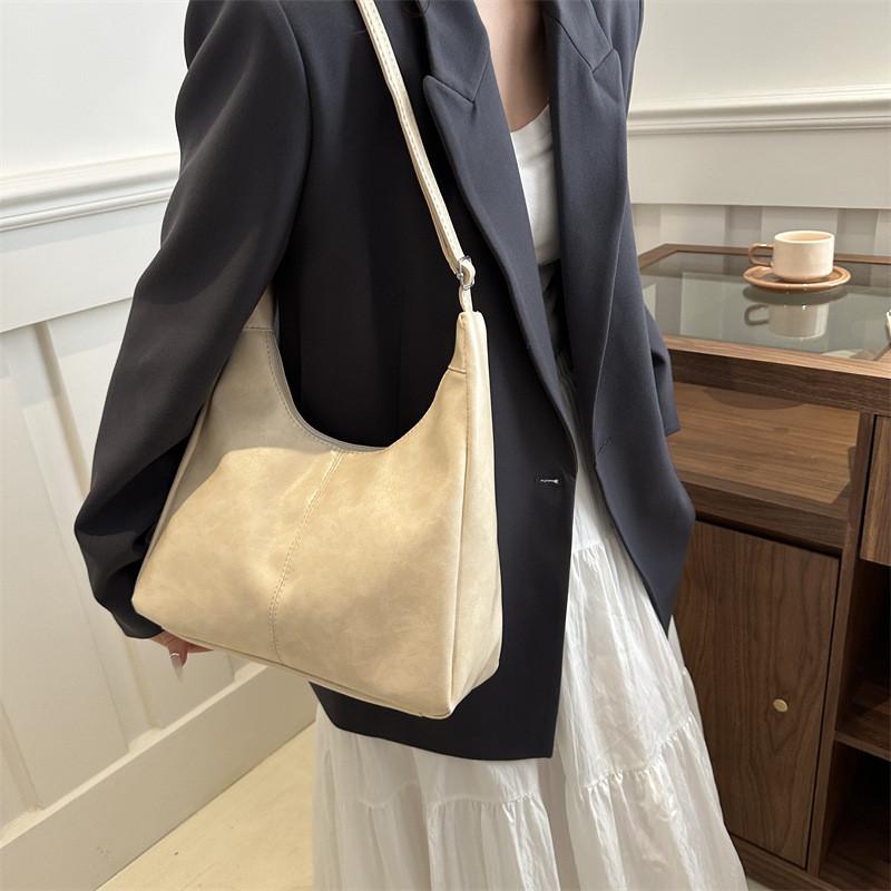 Stylish Large Capacity Spring Shoulder Bag For Women Vintage Chic Tote In Black Brown And Khaki