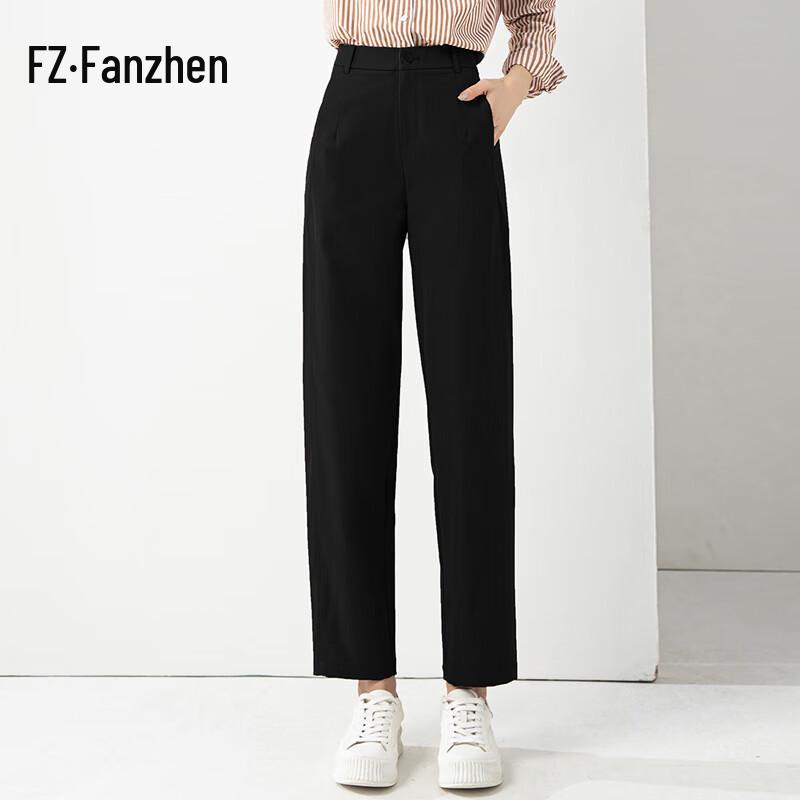 Fanzhen Women's Wrinkle-Free Drapey Straight-Leg Casual Pants