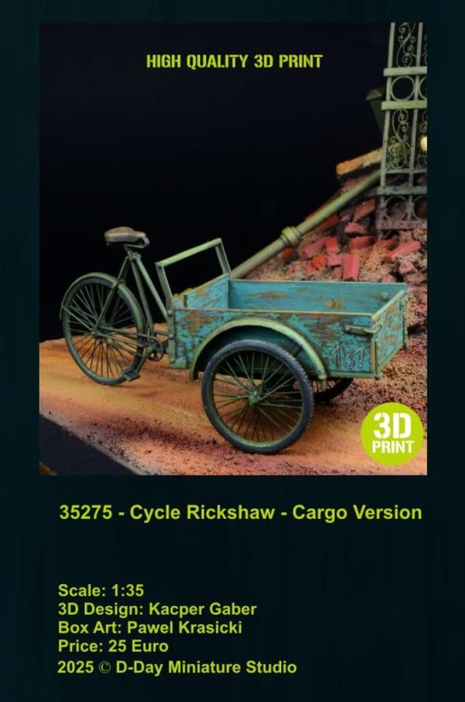 D-Day Miniatures 1/35 Scale WWII German Tricycle with Carrier Resin Kit DD35275 (Military)