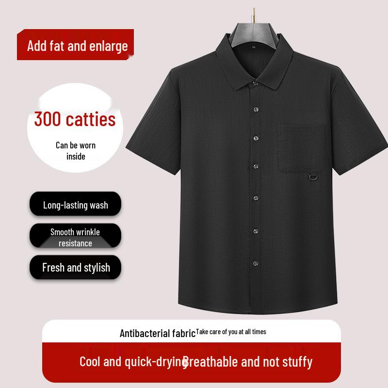 

Men s Plus Size Short Sleeve Casual Collared Shirt L