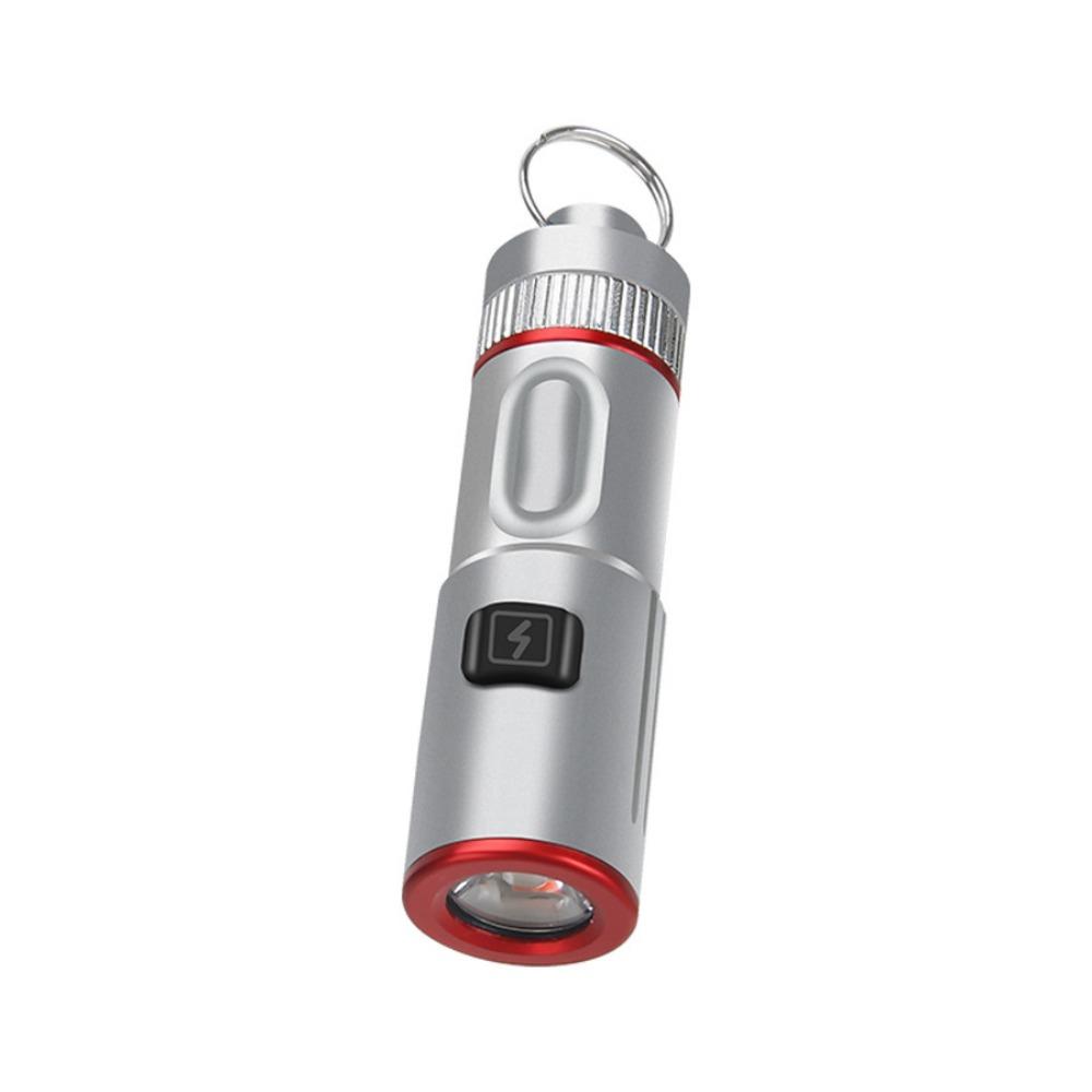 High Power Keychain Flashlight 6 Modes Adjustable Emergency Torch Mini LED Flashlight Hiking