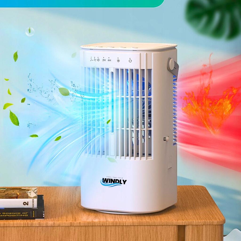 Mini Air Conditioner Desk Fan Quiet Water Cooler 900Ml Led