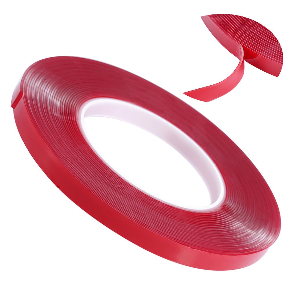 10 m Nail Art doppelseitiges Klebeband, rote Folie, durchsichtiges Klebeband für Nageldisplay, Linsenmaniküre-Werkzeug