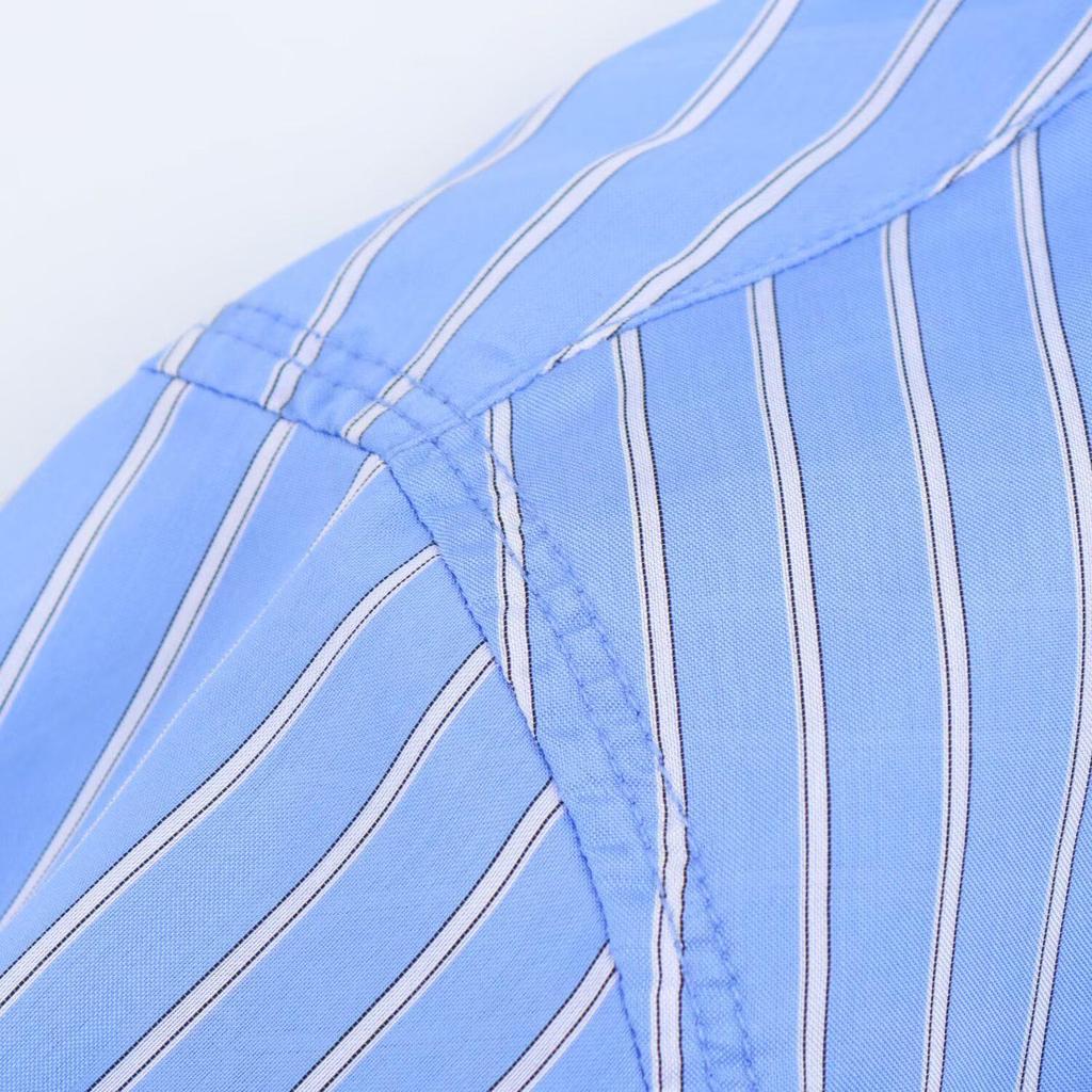 2025 Spring Women's Versatile Striped Cotton Lapel Shirt