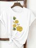 (Asian Size) Tee Print Fashion Top Women Clothing T Shirt Woman Female Sweet Flower Lovely Cute Short Sleeve Graphic T-shirts