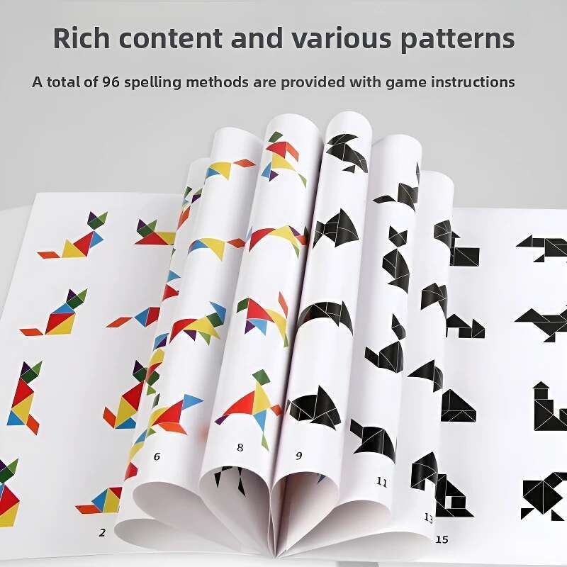 Magnetic Tangram Puzzle Intelligence 3D Geometric Shape Jigsaw Puzzle Board Game Montessori Educational Toys for Children Gift