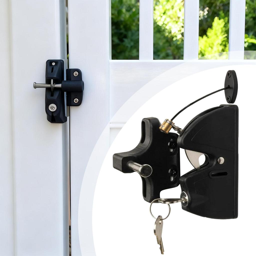 Torriegel für Außenzaun Selbstverriegelnde Torriegel Robuste Beschläge Sicherheitsschutz für Bauernhaus Garten Hinterhof