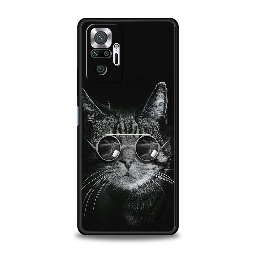 Schwarze Katze Starrendes Auge Handyhülle Für Xiaomi Redmi Note 12 5G 11 10 Pro Plus 9S 9 8 7 9T 8T 10C 9C 9A 5G K50 Gaming Weiche Hülle