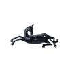 Metal Handicrafts Black Horse Simulation Animal Sculpture Black Horsereclining Statue Metal Figurine Home Decoration Accessories