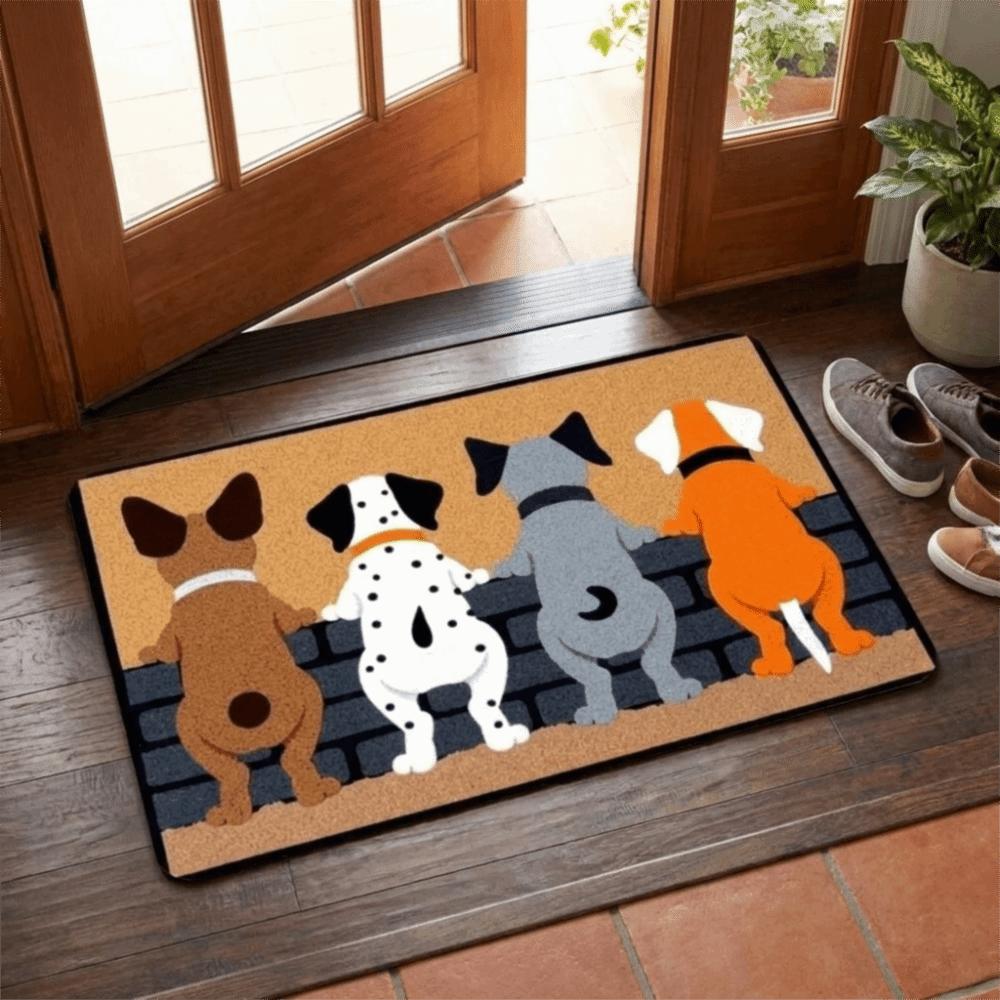 Wear-resistant Door Mats Cartoon Dog Pattern Home Decoration Mat Welcome Carpet Living Room