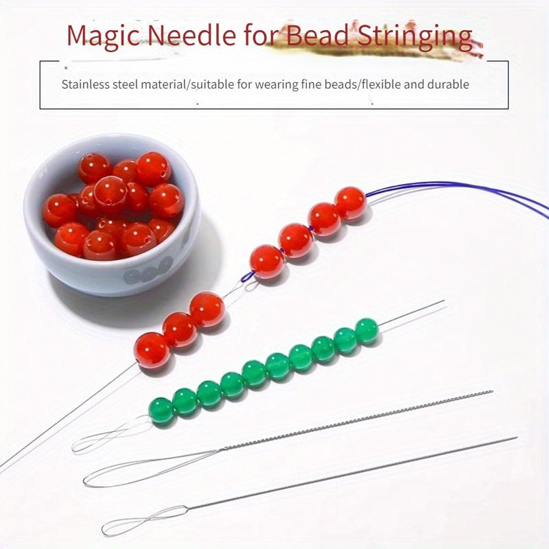 Sada 7 jehel na korálky z nerezové oceli, Magické jemné jehly na korálky, Nástroje pro výrobu šperků DIY, Pevné, Odolné a Flexibilní