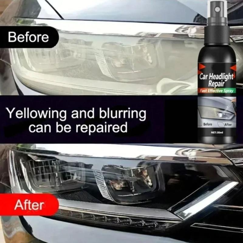Pump Applicator Car Headlight Repair Liquid, 30 mL Lens Care for Haze, Yellowing, Light Oxidation & Fine Scratches, 1 Bottle for Routine Vehicle Care