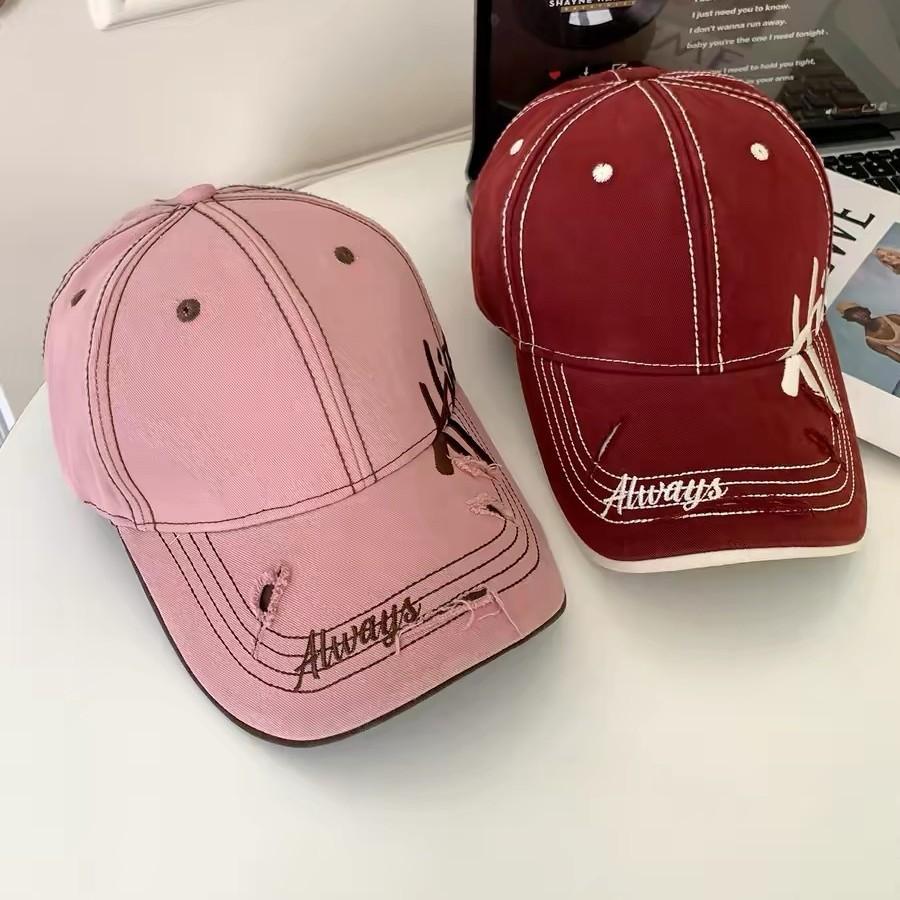 Vintage Letter Embroidered Baseball Cap For Summer Casual Men Women