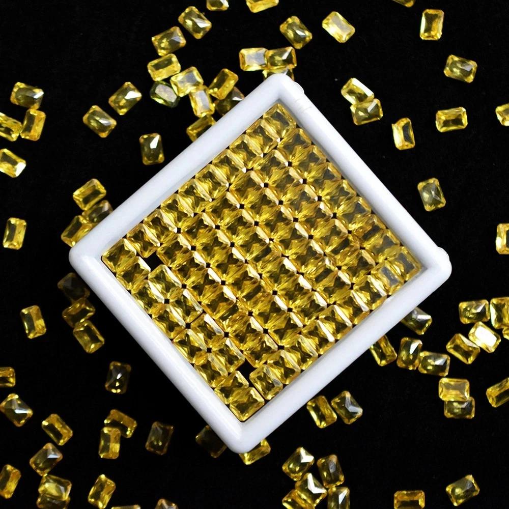 Natural Yellow Sapphire 100 Pcs Emerald Cut Certified Rare Loose Gemstone Lot