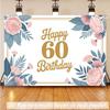 2D Plane - 2D Plane - A 2D plane banner celebrating a 60th birthday, with a floral border. Perfect for weddings.