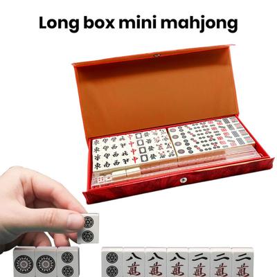 1 Set Mini Mahjong Lightweight Portable Mini Mahjong Game Set Classic Chinese Mahjong for Travel Home Parties