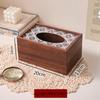 Solid Wood Chinese Retro Tissue Box Creative Living Room Paper Box Dining Table Coffee Table Storage Solid Wood Paper Box