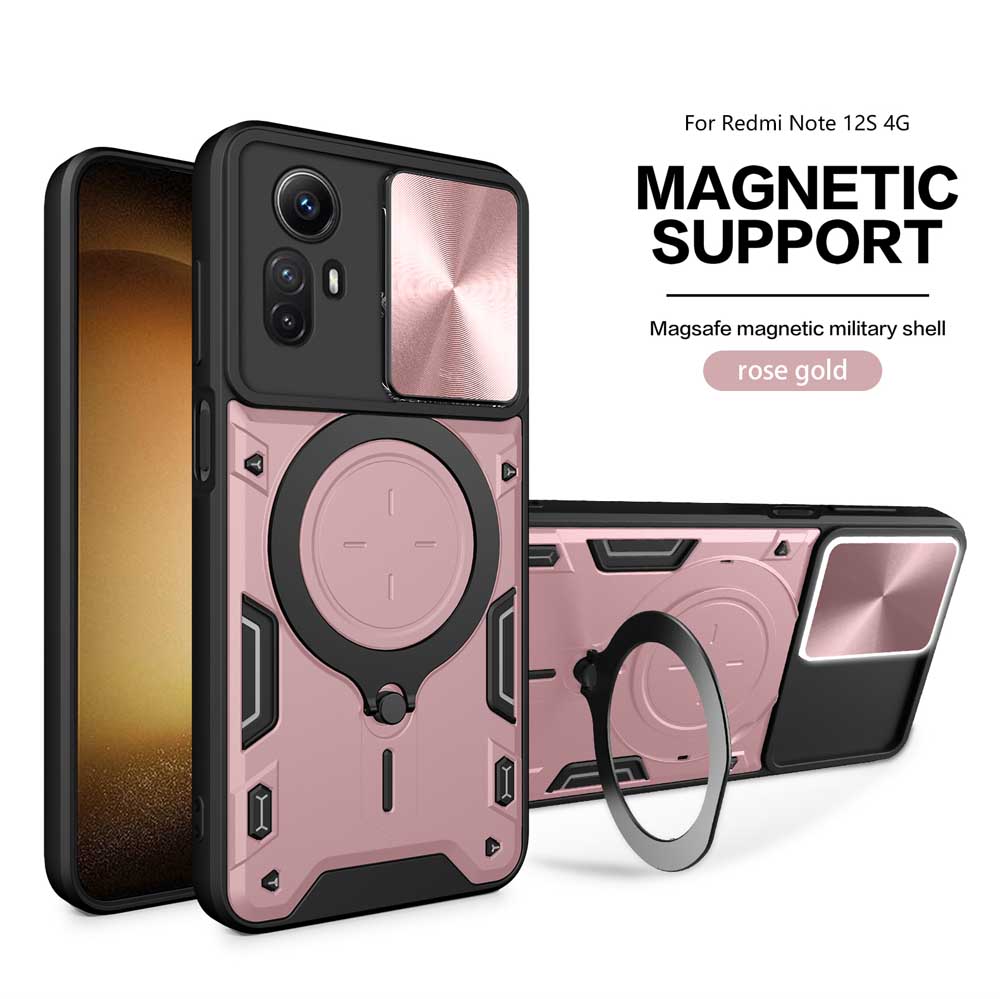 Magsafe Magnetic Camera protection case for Redmi Note 12 Pro Plus 11Pro 10Pro 12s 11s Armor Hybrid Metal Ring Back Cover