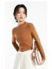 Women's 2025 Merino Wool Ribbed Crew Neck Pullover, Long Sleeve Base Layer for Autumn/Winter